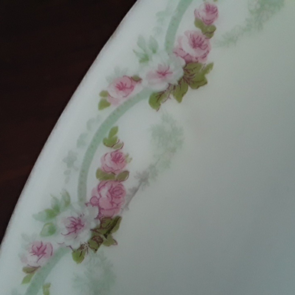 Antique Signed Limoges Oval Serving Bowl, L.Bernardaud & Cie